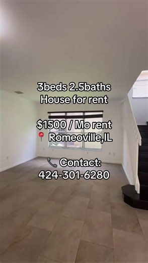 🏡 Beautiful 3 Bedroom, 2.5 Bathroom Home for Rent – Comfortable Living in Romeoville! Welcome to this well-maintained 3 bedroom, 2.5 bathroom home located at Romeoville, IL 60446, in the welcoming community of Romeoville. This charming property offers the perfect combination of comfort, space, and convenience, making it an ideal home for families or professionals looking for a peaceful place to live. Step inside to a bright and spacious living area designed for both relaxing and entertaining. L