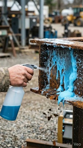 Satisfying Rust Removal on Steel I-Beam | Full Surface Cleaning Transformation #satisfying