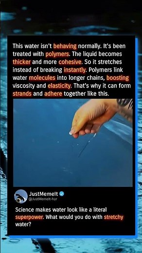 This Water Is Stretchy! Science Explained 🧪💧 #Science #Physics #Experiment