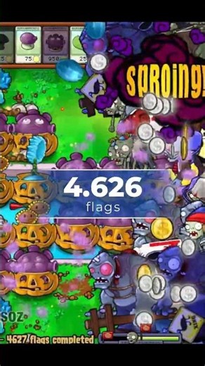 PvZ Survival Endless 4.626 flags #pvz #pvzgameplay #shorts