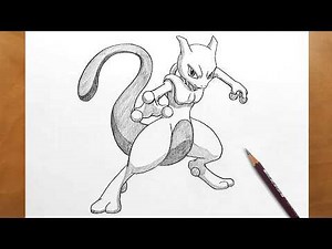 How to Draw Mewtwo Full Body | Pokémon Art Tutorial