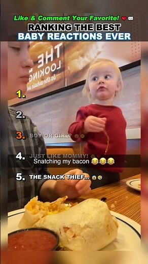 Ranking The Best Baby Reactions Ever! 😂 #funnybaby #viral #shorts