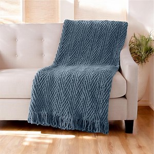 Herringbone Knit Pattern | Modern Textured Throw PDF - Etsy