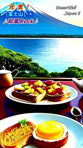 【和風ロック-富士山⑧】元気な朝のひと時を富士山と共に！(AI活用)#shorts