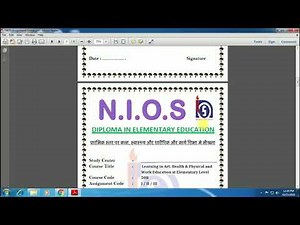 NIOS DELED ASSIGNMENT COVER PAGAES