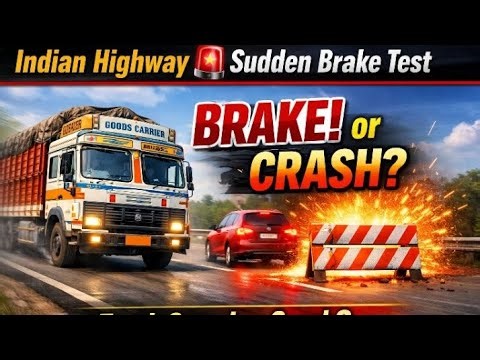 Indian highway suddenly break testn truck saved aur crash