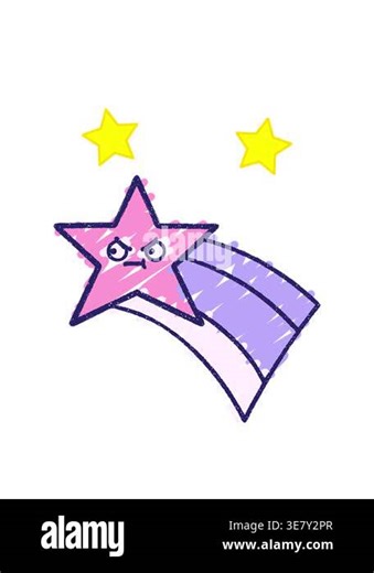 spinning stars animation of Shooting Star Chalk Drawing Stock Video Footage - Alamy