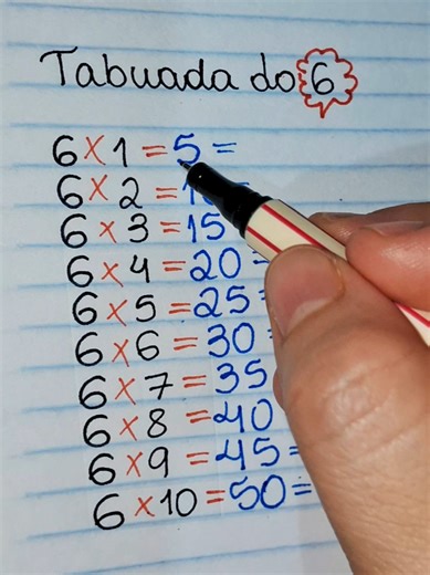 aprendendo a tabuada do 6 com truque #math #estudos #matematic #📚 #matematica