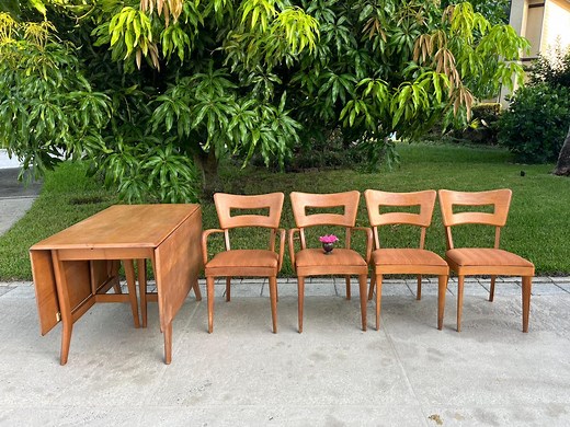 Heywood Wakefield Birch Dining Chairs, Mid-century Dog Bone Model 154, Set of 4 - Etsy