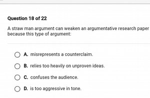 A straw man argument can weaken an argumentative research paper... | Filo