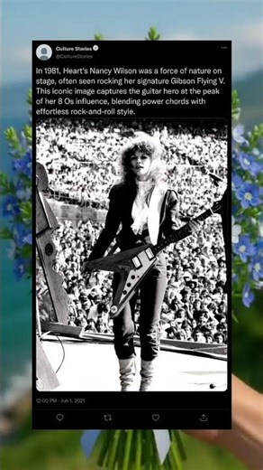 Nancy Wilson Rocking the Flying V (1981) 🎸🔥 #NancyWilson #HeartBand #1980sRock #GuitarLegend