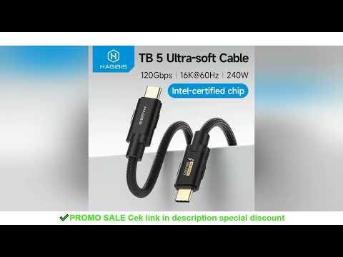 Hagibis Thunderbolt 5 Cable Up to 120Gbps Bandwidth Boost 240W Charging 80Gbps Date 16K/8K Compatibl