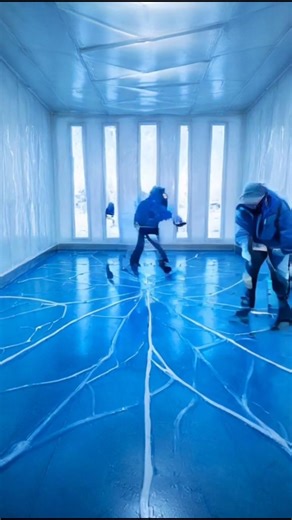 Frozen Ice Epoxy Floor Transformation | Arctic Glass Crystal Design Full Room Makeover #zeekify