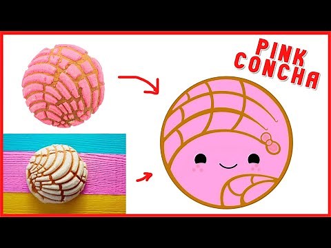 How to Draw a Pink Concha Pan Dulce Speed drawing | Time lapse drawing