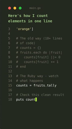 The Ruby method I use daily for counting ⚡ #shorts #viral #ruby