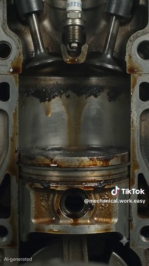 internal combustion engine cylinder animation - piston, spark, combustion