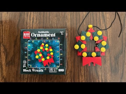 Let’s Build Block Tech Buildable Ornament Block Wreath Five Below LEGO Compatible Building Blocks