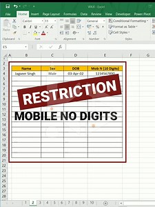 Restriction on Mobile number digits in excel Stop wrong mobile number entry in excel 2023 | #duplicate #dataentry #excel #newexceltips #latestexceltricks #datavalidation #exceltricks2023 #powerfulexceltips #excelmagics #newinexcel #dataentry #excelshortcuts #exceltips #exceltricks #bestexceltips #amazingexceltricks #tips&tricks #tipsandtricks #exceltips&tricks #excel2019 #excel2013 #msoffice #exceltraining #msofficetraining #exceltipsandtricks #excelreels #excelquery #interviewquestions #excelin
