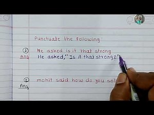 English Grammar| Punctuate the following sentences