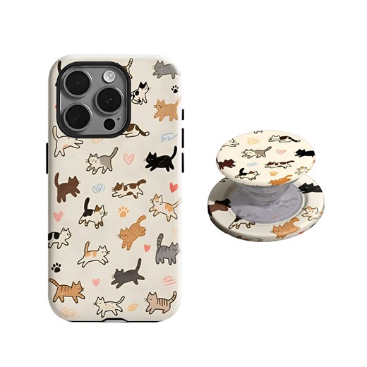 Cute Kitten Cat Phone Case, Kawaii Aesthetic Cat Cover, Protective Tough, iPhone 17/16/15/14/13/12/11 Pro Max S25/S24/S23. - Etsy