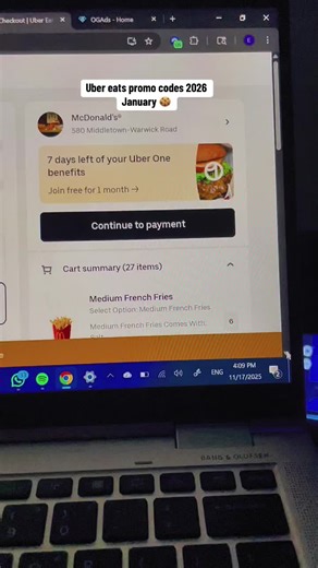 Ubereats promo codes 2026 January #eating #burger #kfc #ubereats #ubereatscodes