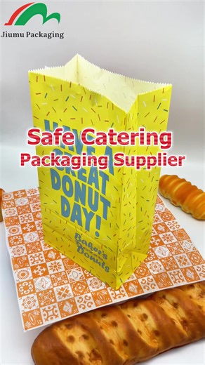 Jiumu offers professional food paper bag materials for diverse needs! Choose food-grade kraft paper for daily use, coated paper for waterproof & oil-proof, aluminum foil paper for insulation, and Gracine paper for light transmission. We provide custom sizes and food-grade ink printing, backed by 20 years of factory expertise to ensure reliable quality. Perfect for food packaging scenarios—trust our quality for your business! #FoodPackagingSolutions #JiumuFoodGradePaperBags #CustomFoodPaperBagWit
