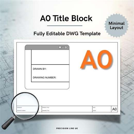 Autocad ISO A0 Minimal Layout Title Block Template - Editable DWG Layout (digital Download) - Etsy Canada