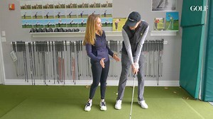 Perfect your body and club positions to generate ball-first contact