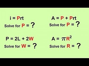 Algebra - Solving for Variables in Equations - (1 of 3)