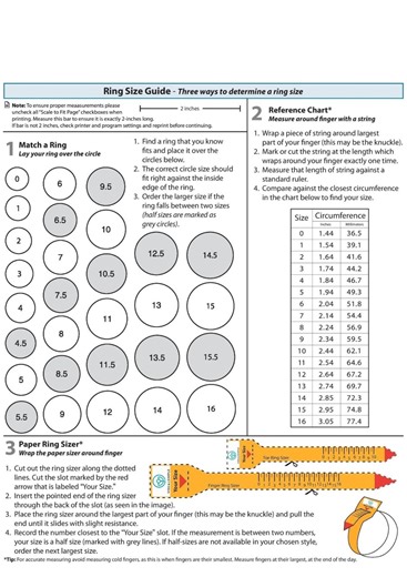 Printable Ring Size Chart: International Conversion Guide (instant Download) - Etsy UK