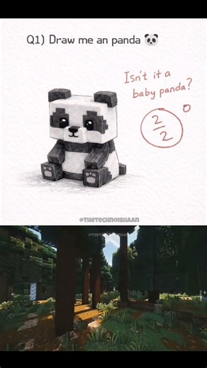 Pov: Draw Me A Panda 🤩 #minecraft #memes #shorts
