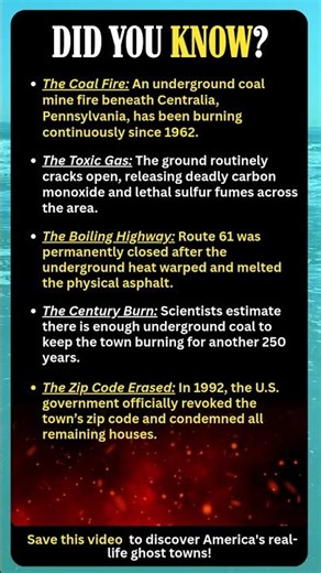 The Real American Town That Has Been Burning Underground Since 1962! #weirdhistory #geography