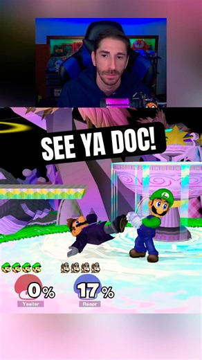 Luigi Too Slick, He Dipped! #smash #shorts