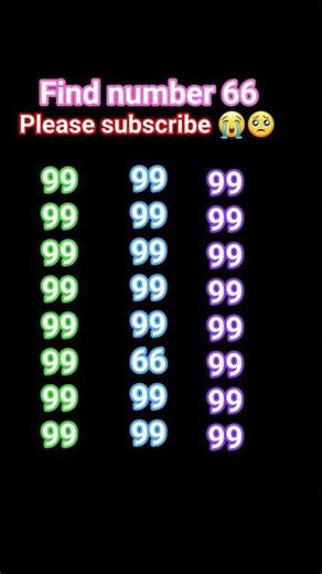 Find number👉66 #shorts #viral numbers