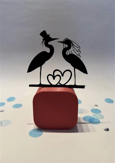 Custom Stork Bride & Groom Wedding Cake Topper – Elegant Bird Couple – Nature Garden Wedding Décor – Custom Stork Cake Topper - Etsy