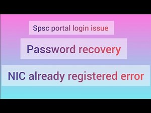 SPSC Account Recovery | Portal Login Issues | Nic Already Registered Issue