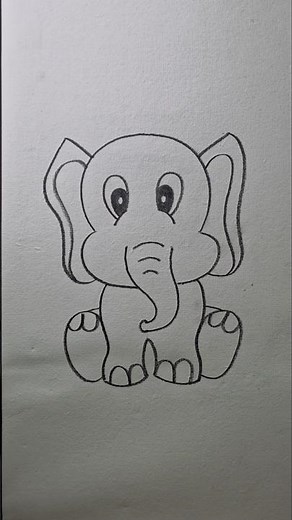 how to draw elephant with pencil step by step for beginners