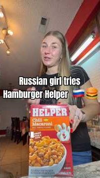 Russian girl tries Hamburger Helper for the first time 🇺🇸 🇷🇺 #foodreview