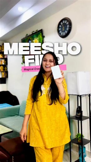 Ruchi Kedia🧿🧿 on Instagram: "Comment for the link 👇 Experience Hassle-Free Cleaning with our Magic Eraser! ✅ Works with just water – no harsh chemicals ✅ Perfect multi-surface cleaner (walls, tiles, glass, floors, shoes & more) ✅ Removes tough stains, grease & marks with ease ✅ Non-abrasive & scratch-free – safe for delicate finishes ✅ Eco-friendly, reusable & sustainable Upgrade your cleaning routine – safe for you, your family & the planet 🌍✨ @kleenest.in #Meeshofinds #trendingreels #multi