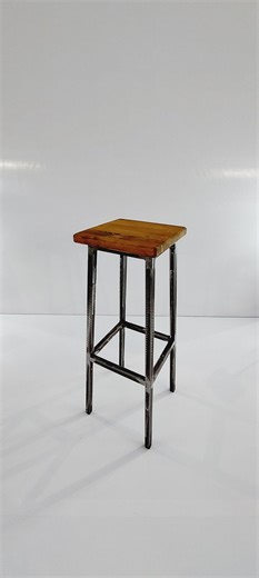 Handmade Metal and Wood Bar Stool for Modern Industrial Kitchen - Etsy Australia