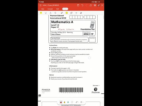 May 2018 iGCSE Edexcel Mathematics A Foundation Tier Paper 1F 4MA1/1F P54692A