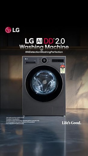 Introducing the all-new LG AI DD 2.0 Washing Machine where elegant design meets Next-Generation Intelligence. With its stylish digital dial and Next-Generation AI Technology, it Auto-detects Fabric Weight, Type, and Soil Level, then chooses the perfect wash from 20,000 Wash Patterns, delivering optimized cleaning like never before. Experience the true meaning of laundry with AI Detection Washing Perfection transforming everyday washing into a seamless and premium experience. Know more: https://b