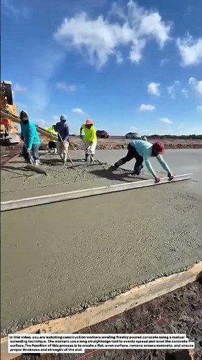 Concrete Slab Leveling Using Manual Screeding Technique | Road Construction Process.