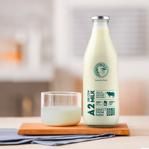 A2 Gir Cow Milk - 1 Litre/day | GIRORGANIC