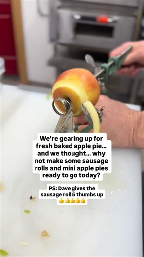 We’re starting to pop a few fresh-baked treats in up in the store… Come and get mini apple pies & sausage rolls baked fresh just now 👍 | The Barn Country Store