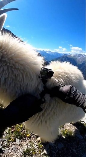 POV: Following a Wild Mountain Goat through rocky mountains#MountainGoat#mountainanimals#WildlifePOV