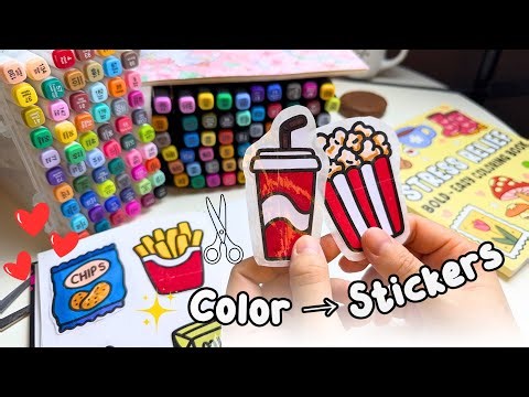 From Coloring Book to Cute Stickers ✂️✨ | Satisfying DIY