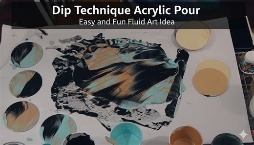 Dip Technique Acrylic Pour | Easy and Fun Fluid Art Idea
