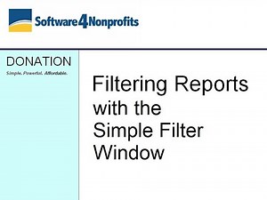 Filtering Reports with the Simple Filter Window