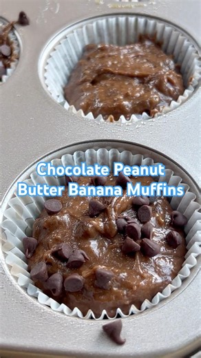 Chocolate Peanut Butter Banana Muffins